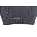 Herren Schalkragen Pullover Knopf Zopfstrick Pullover